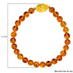 D'Joy Amber Beads Bracelet (Size 7 to 7.5 Stretchable) in Yellow Gold Plated Sterling Silver 28.00 Ct._8350783_5