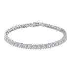 D'Joy Moissanite Tennis Bracelet (Size - 8) in Rhodium Overlay Sterling Silver 7.26 Ct, Silver Wt.12.00 Gms_8350852