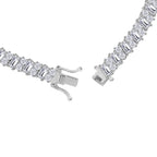 D'Joy Moissanite Tennis Bracelet (Size - 8) in Rhodium Overlay Sterling Silver 7.26 Ct, Silver Wt.12.00 Gms_8350852_4