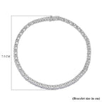 D'Joy Moissanite Tennis Bracelet (Size - 8) in Rhodium Overlay Sterling Silver 7.26 Ct, Silver Wt.12.00 Gms_8350852_5