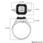 D'Joy Moissanite and Boots Black Jade Solitaire Ring in Rhodium Overlay Sterling Silver 3.45 Ct._8351051_5