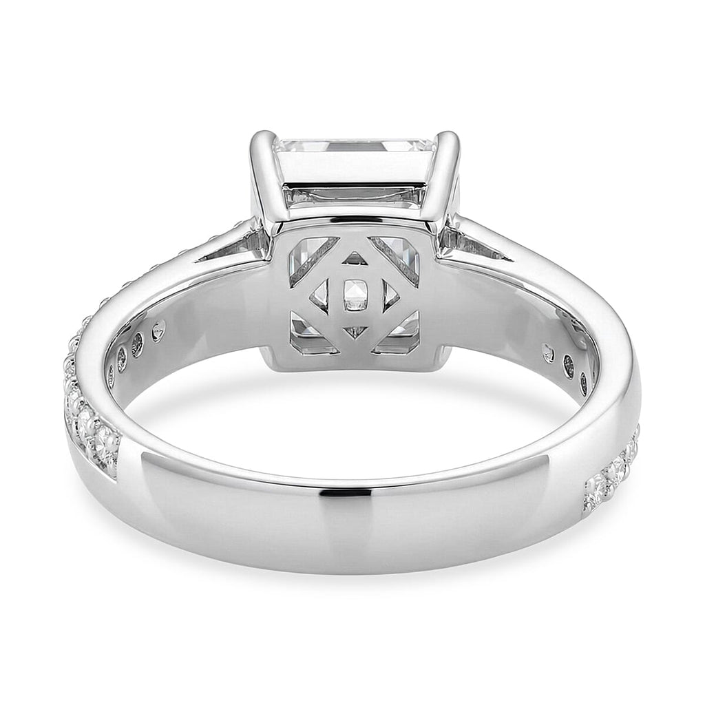 Close Out Deal- D'Joy Royal Asscher Cut Moissanite Ring in Rhodium Overlay Sterling Silver 3.26 Ct._8351071_5