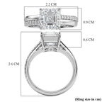 Close Out Deal- D'Joy Royal Asscher Cut Moissanite Ring in Rhodium Overlay Sterling Silver 3.26 Ct._8351071_6