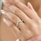 Royal Bali Collection - D'Joy White Moissanite Wishbone Ring in 18K Vermeil Yellow Gold Plated Sterling Silver_8351333_2