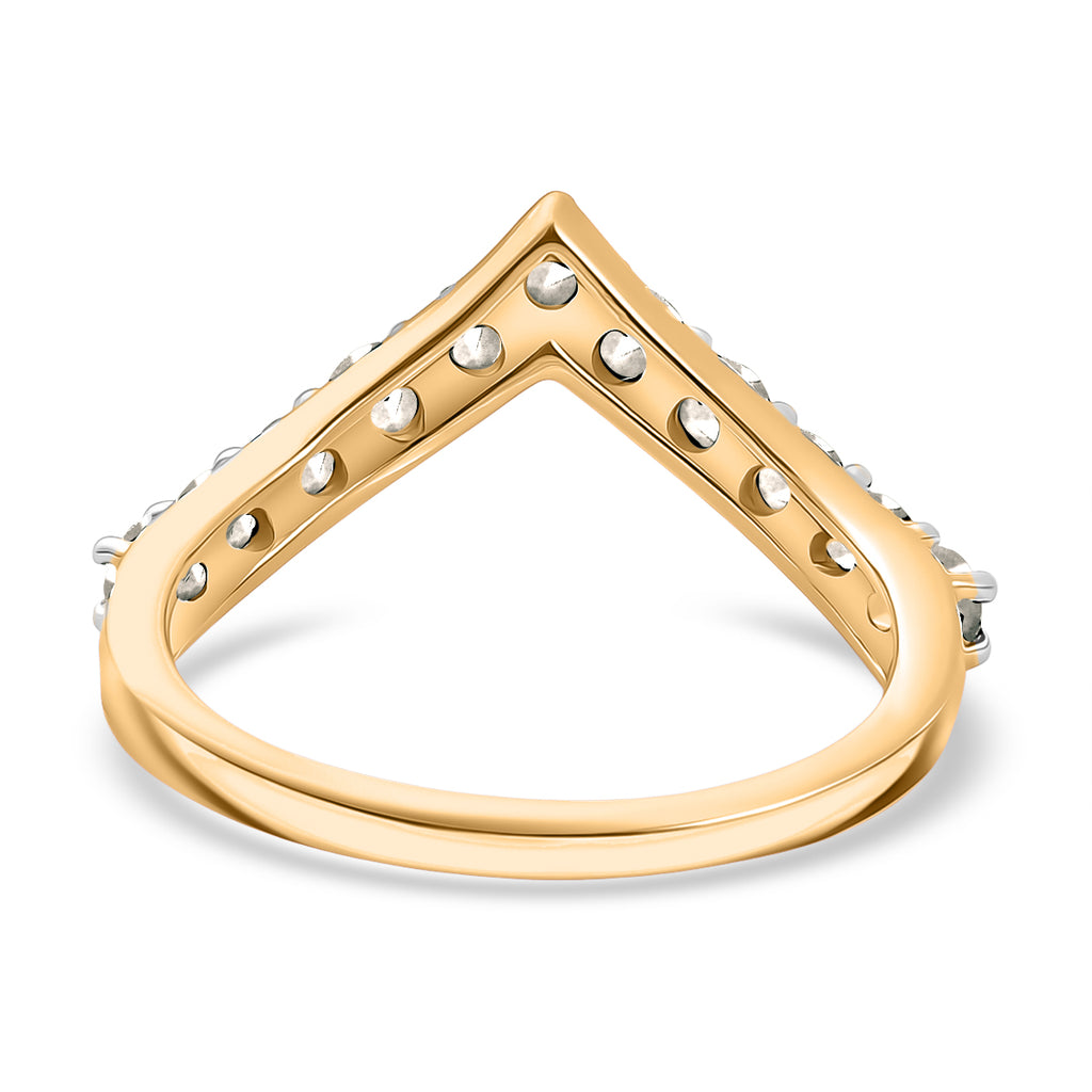Royal Bali Collection - D'Joy White Moissanite Wishbone Ring in 18K Vermeil Yellow Gold Plated Sterling Silver_8351333_4