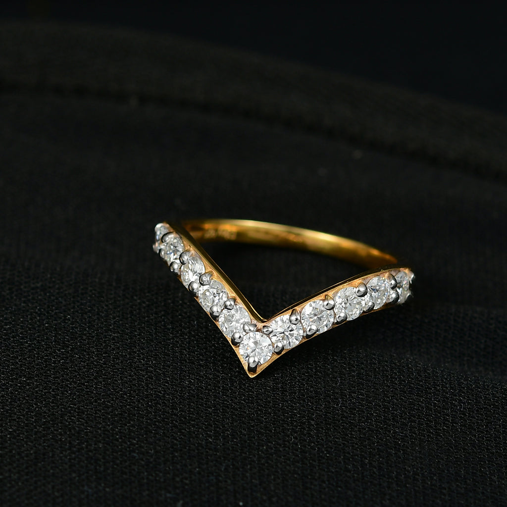Royal Bali Collection - D'Joy White Moissanite Wishbone Ring in 18K Vermeil Yellow Gold Plated Sterling Silver_8351337_1