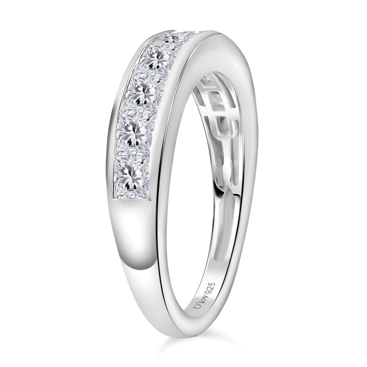 1.4 Ct. Moissanite Band Ring in Rhodium Sterling Silver V32513679 4