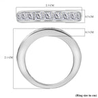 D'Joy - Moissanite Half-Eternity Band Ring in Rhodium Overlay Sterling Silver 1.38 Ct._8351360_5