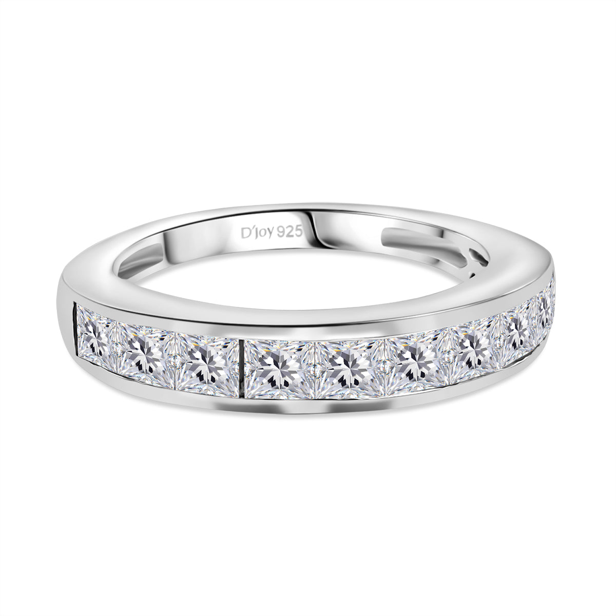 1.4 Ct. Moissanite Band Ring in Rhodium Sterling Silver V32519066 0