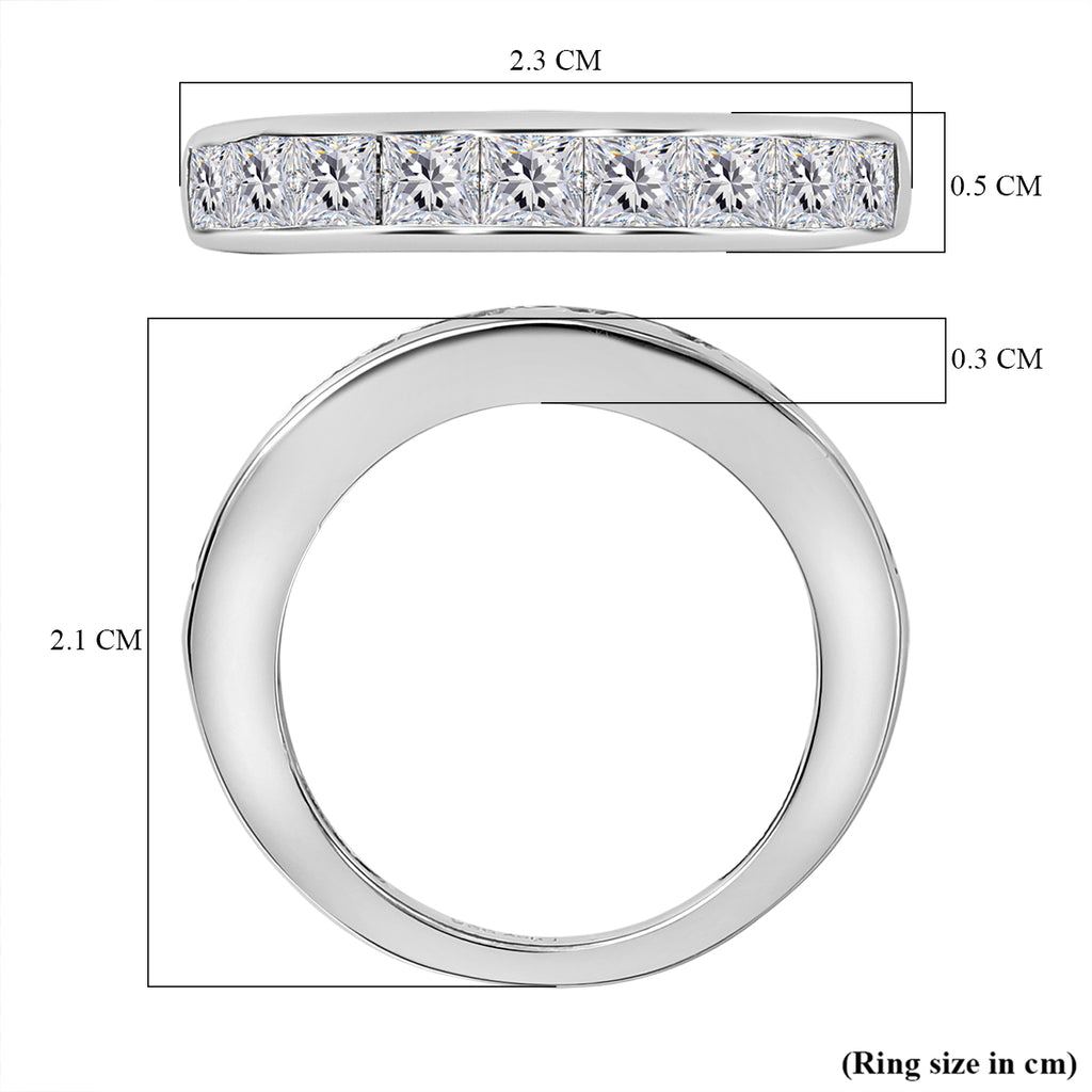 D'Joy - Moissanite Half-Eternity Band Ring in Rhodium Overlay Sterling Silver 1.38 Ct._8351361_5