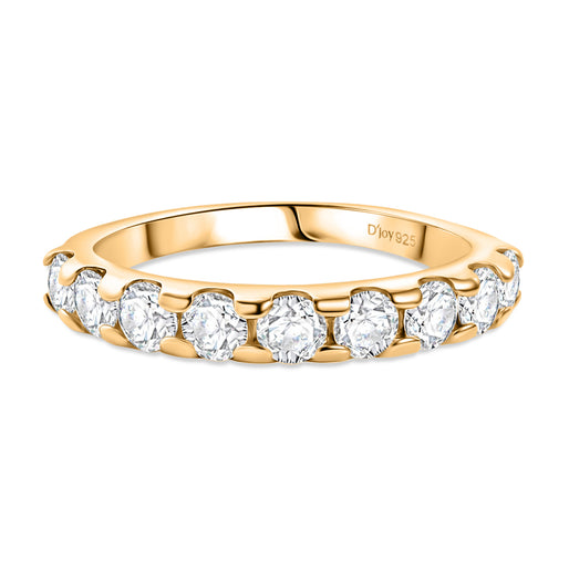 Royal Bali Collection - D'Joy Moissanite Half Eternity Band Ring in Yellow Gold Plated Sterling Silver_8351586