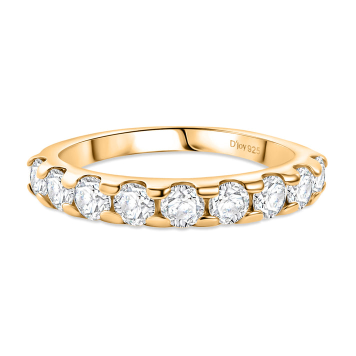 0.9 Ct. Moissanite Half-Eternity Ring in 18K Yellow Gold Sterling Silver 8351586 1