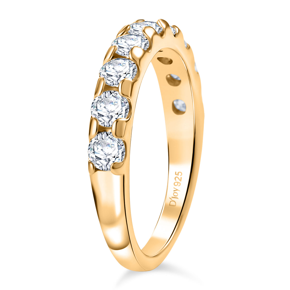 0.9 Ct. Moissanite Half-Eternity Ring in 18K Yellow Gold Sterling Silver 8351586 6
