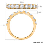 Royal Bali Collection - D'Joy Moissanite Half Eternity Band Ring in Yellow Gold Plated Sterling Silver_8351586_7