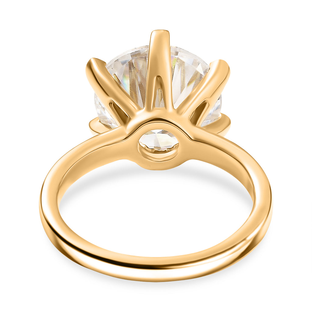D'Joy Moissanite Solitaire Ring in 18K YG VermeilSterling Silver  5.275  Ct._8352030_4