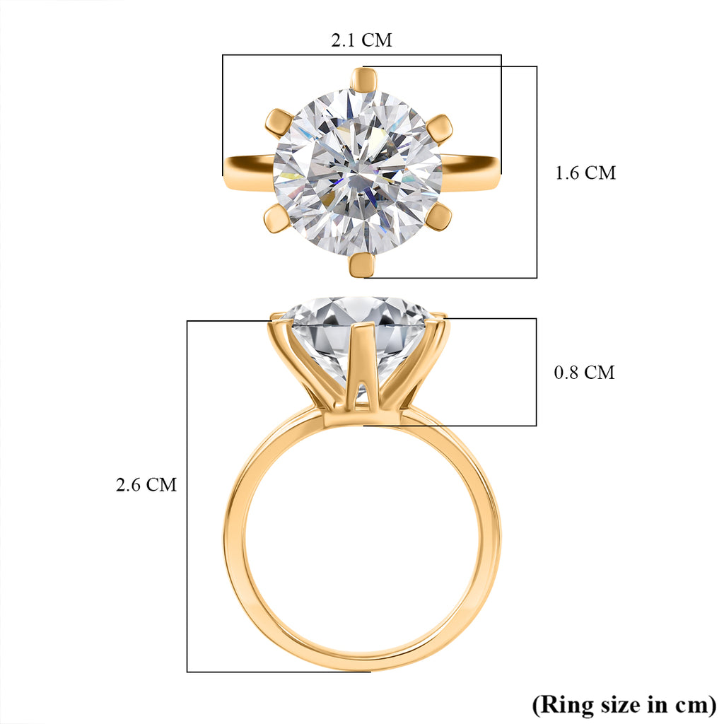 D'Joy Moissanite Solitaire Ring in 18K YG VermeilSterling Silver  5.275  Ct._8352030_5