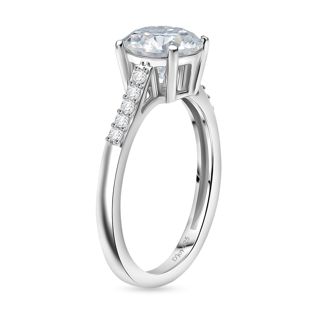1.7 Ct. Moissanite Solitaire Ring in Platinum Sterling Silver V32676972 4