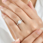 Royal Bali Collection - D'Joy Moissanite Solitaire Ring in Platinum Overlay Sterling Silver 1.60 Ct._8352082_2