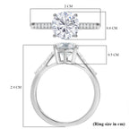 Royal Bali Collection - D'Joy Moissanite Solitaire Ring in Platinum Overlay Sterling Silver 1.60 Ct._8352082_5