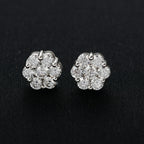 D'Joy - Moissanite Cluster Earring with Push Back in Rhodium Overlay Sterling Silver 1.72 Ct._8352171_1