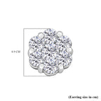 D'Joy - Moissanite Cluster Earring with Push Back in Rhodium Overlay Sterling Silver 1.72 Ct._8352171_4