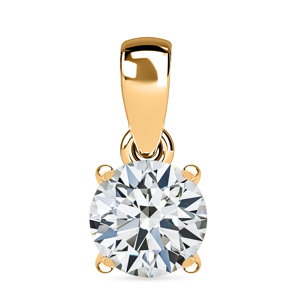 1 Ct. Moissanite Round-Cut Solitaire pendant in 18K Vermeil Yellow Gold Over Sterling Silver V32515024 0