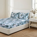 LIVMORE Set of 3 Printed Polyester Sheet Set - Double Blue_8352528