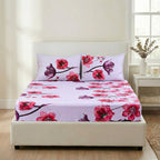 LIVMORE Set of 3 Printed Polyester Sheet Set - Double White_8352593_1