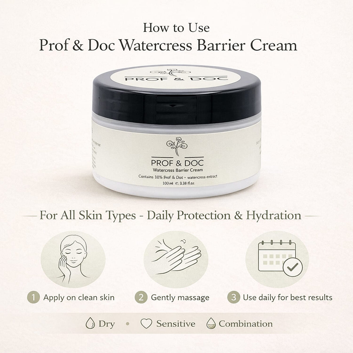 Prof &amp; Doc Watercress Barrier Cream - 100ml 8352772 3
