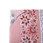 LIVMORE 3-Piece Set - Floral Print Fitted Sheet with Two Matching Pillowcases (Double, 190 x 135cm) - Light Pink_8352776_4