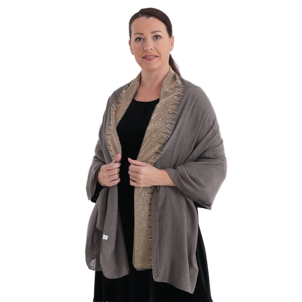 Limited Collection Sparkling Sequin Scarf (70 x 180 cm) - Grey_8352914