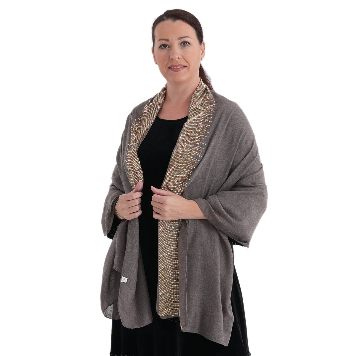 Limited Collection Sparkling Sequin Scarf (70 x 180 cm) - Grey V32570252 0