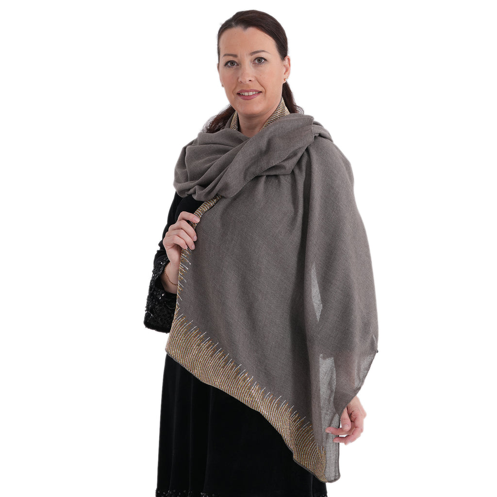 Limited Collection Sparkling Sequin Scarf (70 x 180 cm) - Grey_8352914_2