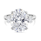 D'Joy Moissanite Solitaire Ring in Rhodium Overlay Sterling Silver  10.48 Ct._8353501