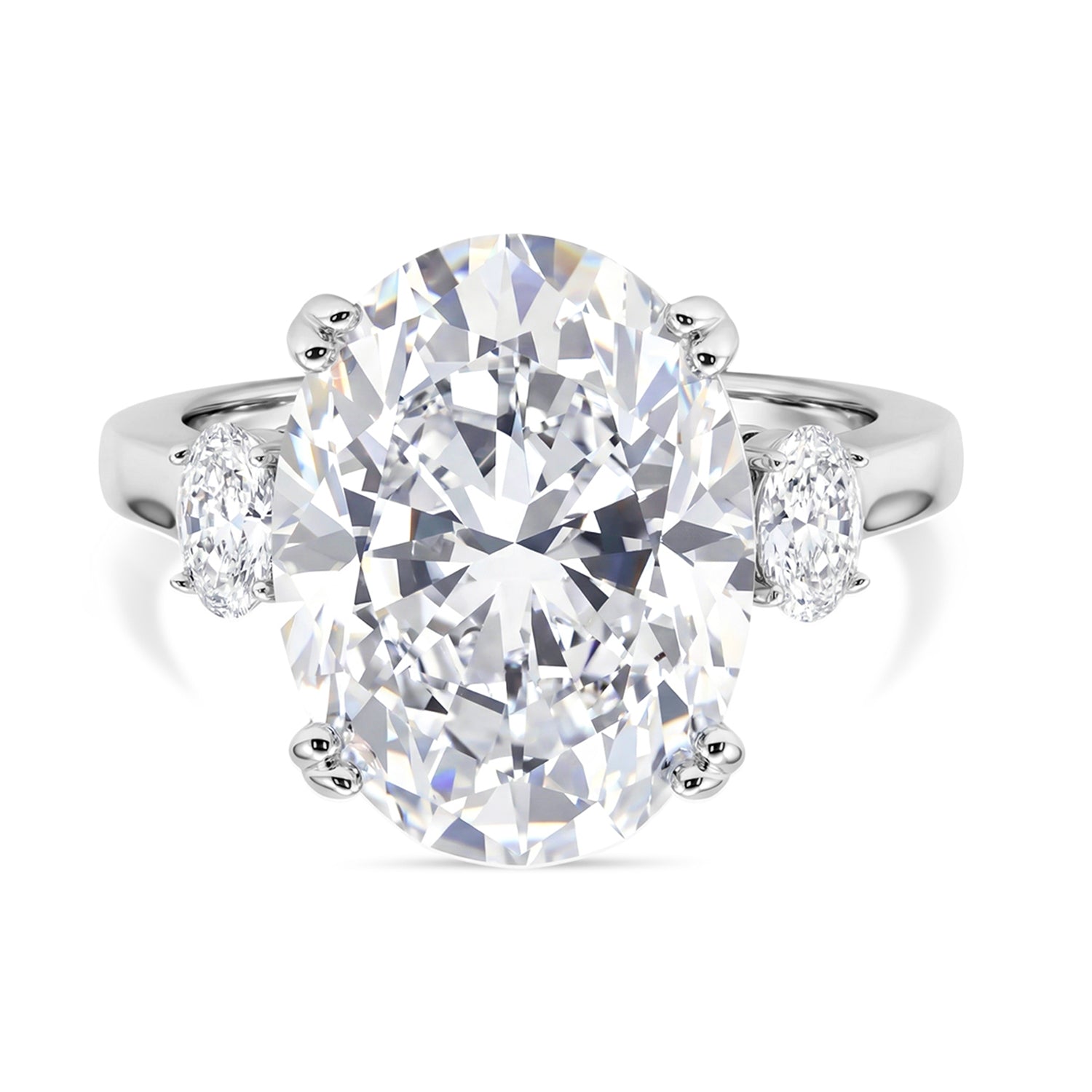 D'Joy 10.48 Ct. Moissanite Solitaire Ring in Rhodium Overlay Sterling Silver 8353501 0