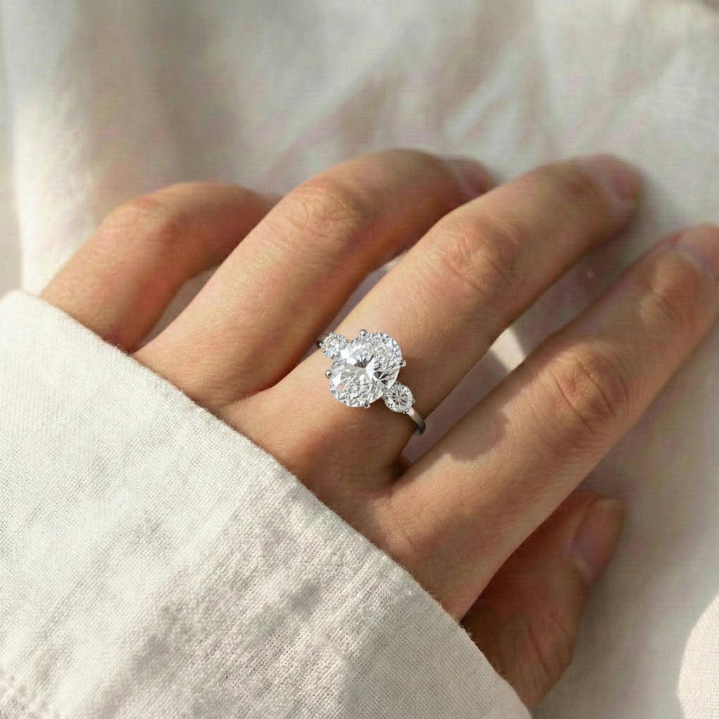 D'Joy Moissanite Solitaire Ring in Rhodium Overlay Sterling Silver  10.48 Ct._8353501_3