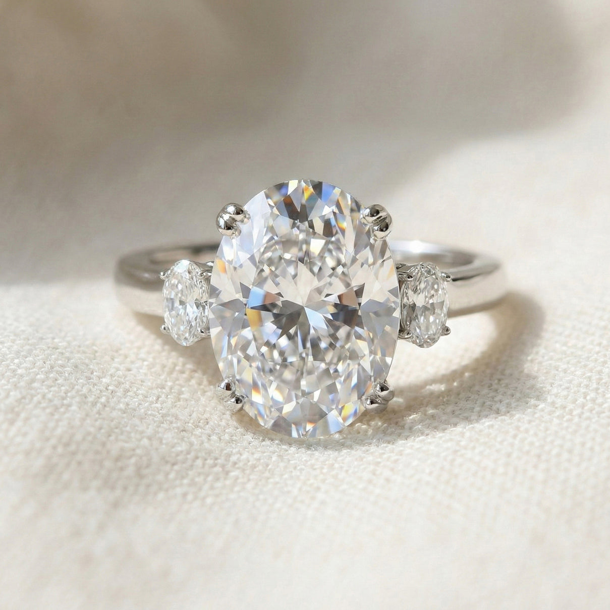 D'Joy 10.48 Ct. Moissanite Solitaire Ring in Rhodium Overlay Sterling Silver 8353501 5