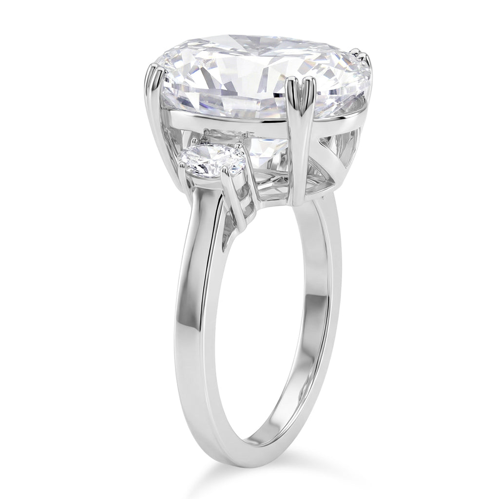 D'Joy Moissanite Solitaire Ring in Rhodium Overlay Sterling Silver  10.48 Ct._8353501_6