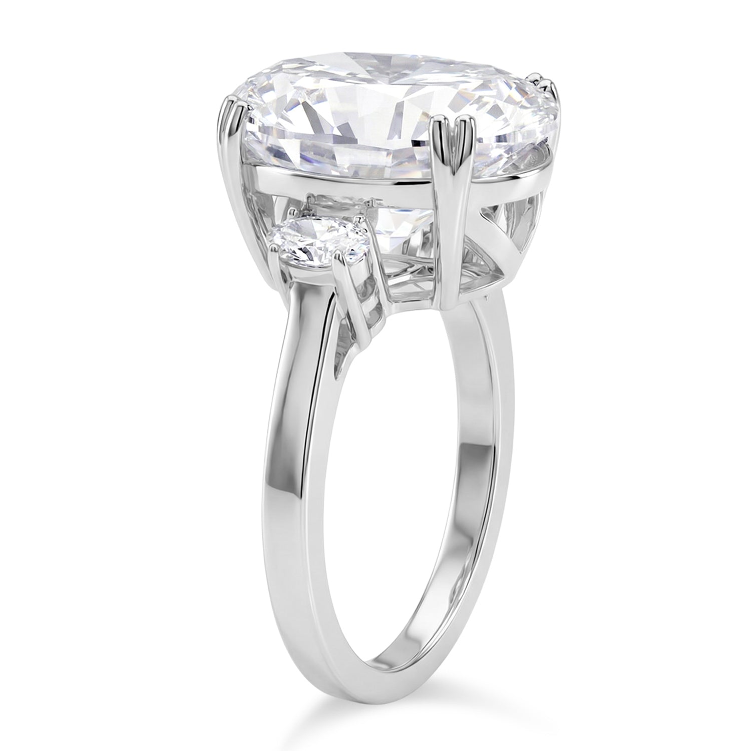 D'Joy 10.48 Ct. Moissanite Solitaire Ring in Rhodium Overlay Sterling Silver 8353501 7
