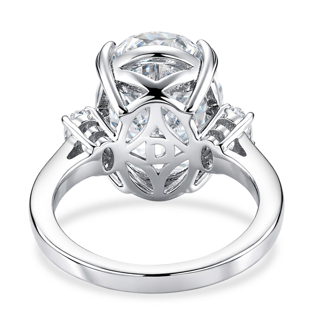 D'Joy Moissanite Solitaire Ring in Rhodium Overlay Sterling Silver  10.48 Ct._8353501_7