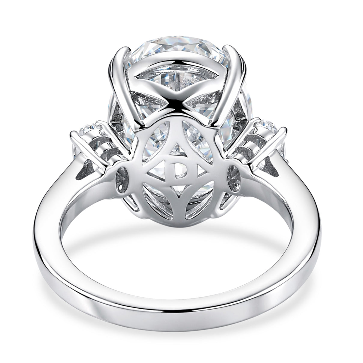 D'Joy 10.48 Ct. Moissanite Solitaire Ring in Rhodium Overlay Sterling Silver 8353501 8