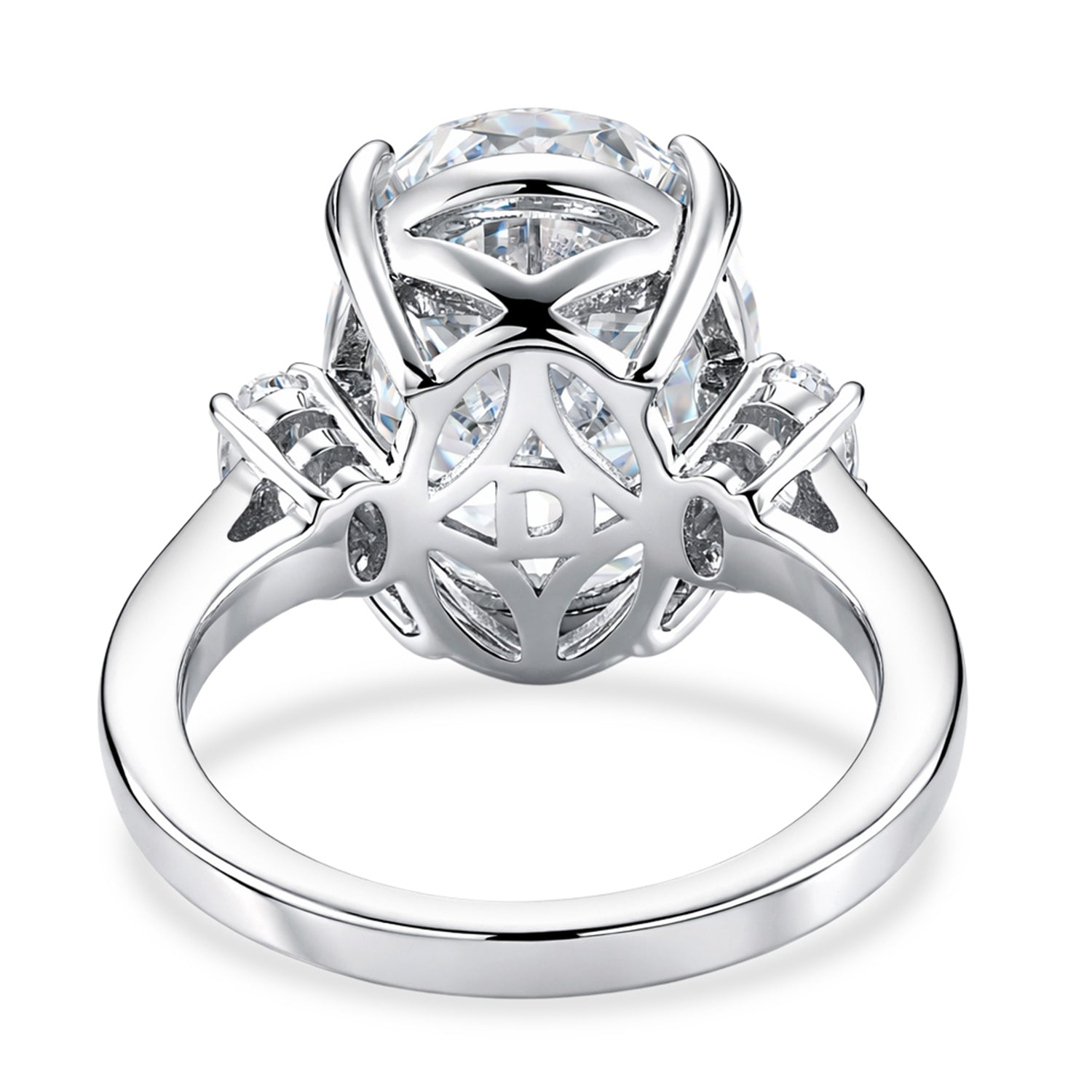D'Joy 10.48 Ct. Moissanite Solitaire Ring in Rhodium Overlay Sterling Silver 8353501 8