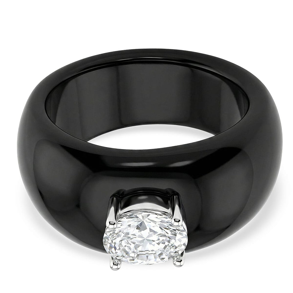 D'Joy Moissanite & Boots Black Jade Ring Band Ring in Rhodium Overlay Sterling Silver 31.45 Ct._8353527
