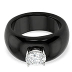 D'Joy Moissanite & Boots Black Jade Ring Band Ring in Rhodium Overlay Sterling Silver 31.45 Ct._8353527