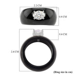 D'Joy Moissanite & Boots Black Jade Ring Band Ring in Rhodium Overlay Sterling Silver 31.45 Ct._8353527_4