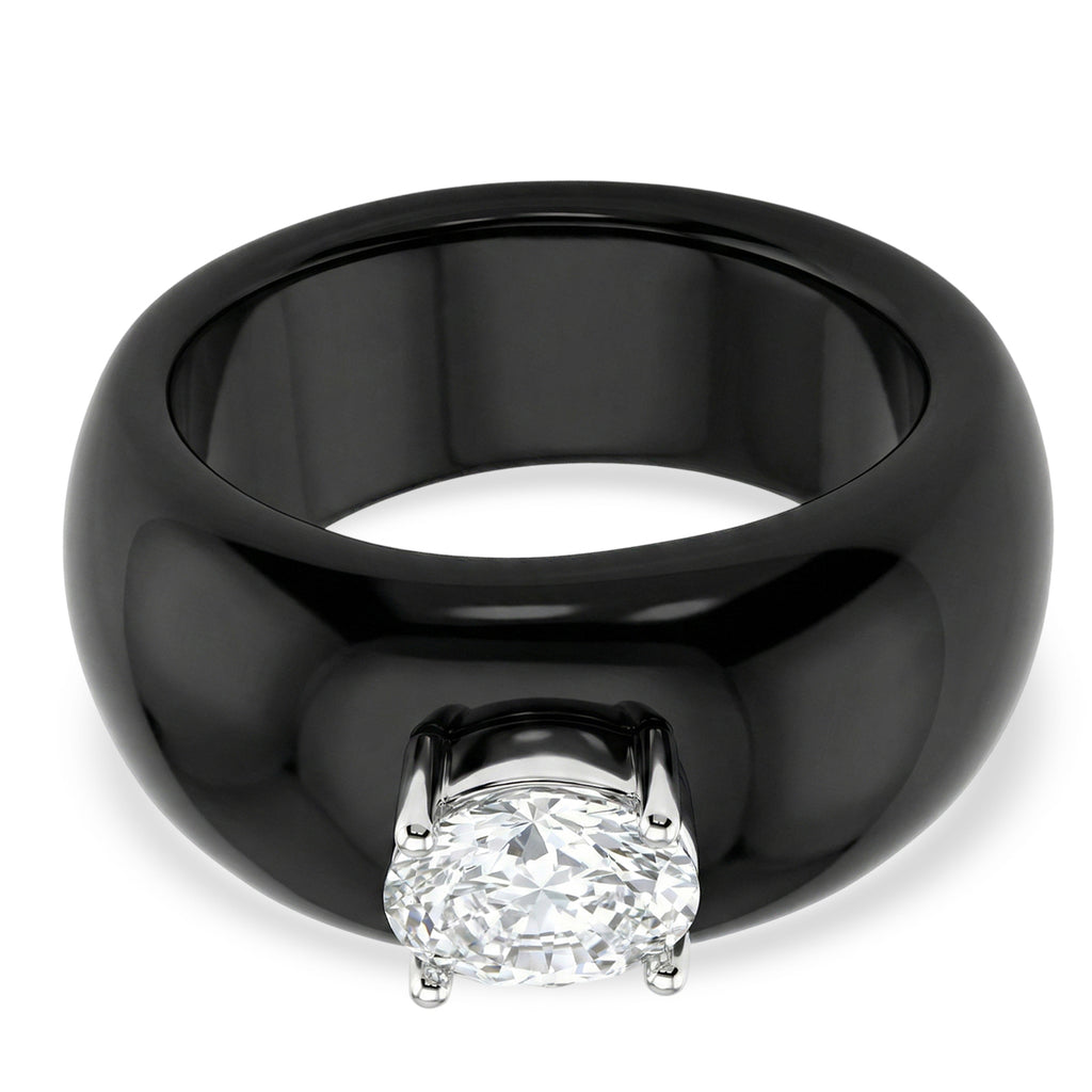 D'Joy Moissanite & Boots Black Jade Ring Band Ring in Rhodium Overlay Sterling Silver 31.45 Ct._8353530