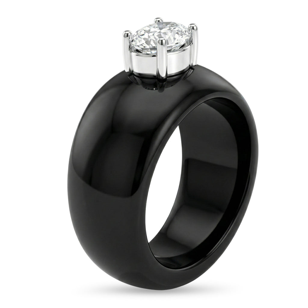D'Joy Moissanite & Boots Black Jade Ring Band Ring in Rhodium Overlay Sterling Silver 31.45 Ct._8353530_3