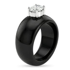 D'Joy Moissanite & Boots Black Jade Ring Band Ring in Rhodium Overlay Sterling Silver 31.45 Ct._8353530_3