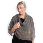 Limited Collection Sparkling Sequin Scarf (One Size, 180 x 70cm) - Green_8353998