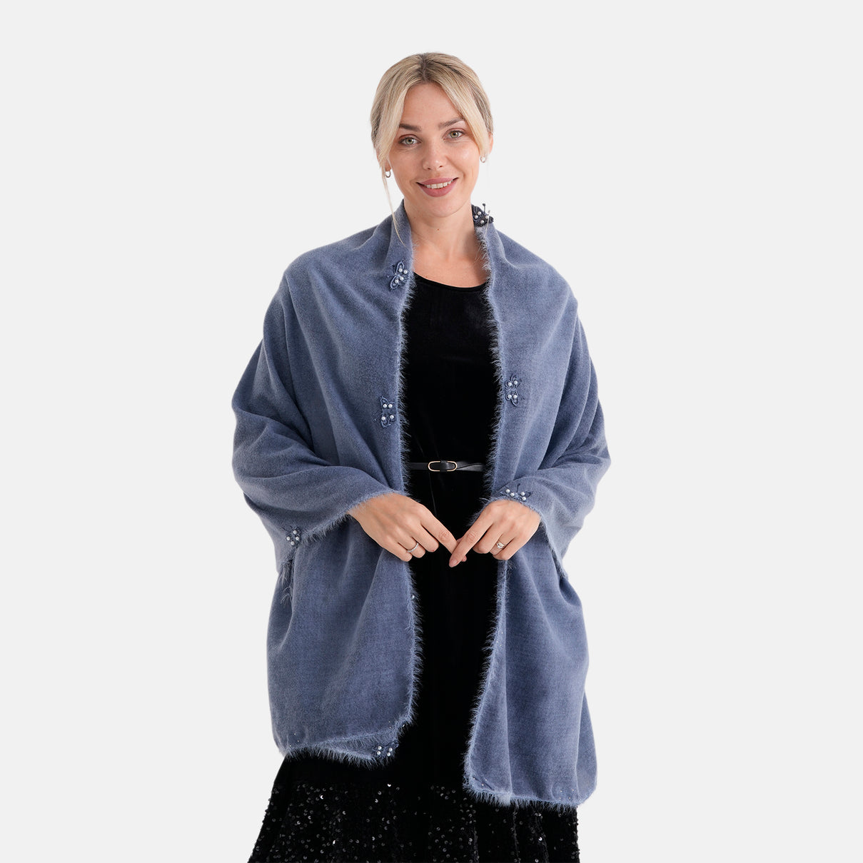 Limited Collection Embellished Season Shawl Shawl (180 x 70 Cm) - Blue V32515983 2